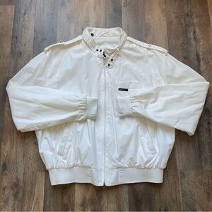 Vintage Members Only Men's White Jacket with a street wear vibe Pockets 80's